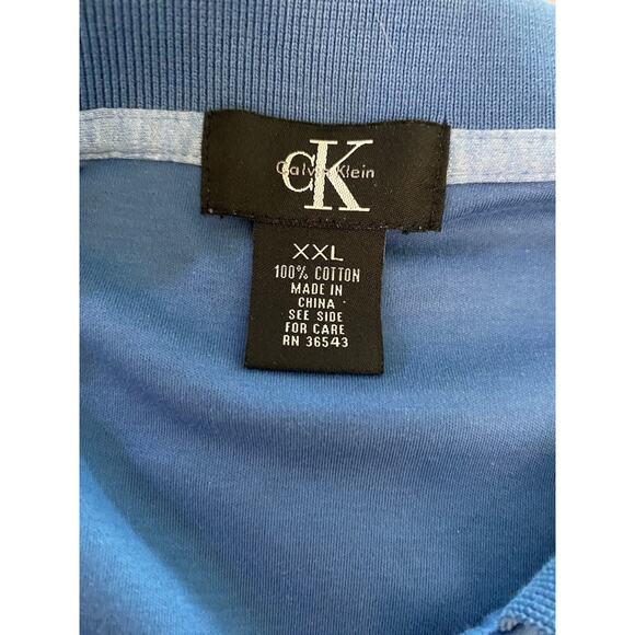 Calvin Klein Men's Polo Shirt 2XL Teal Blue Short Sleeve 50"chest x 31"long - Picture 3 of 5